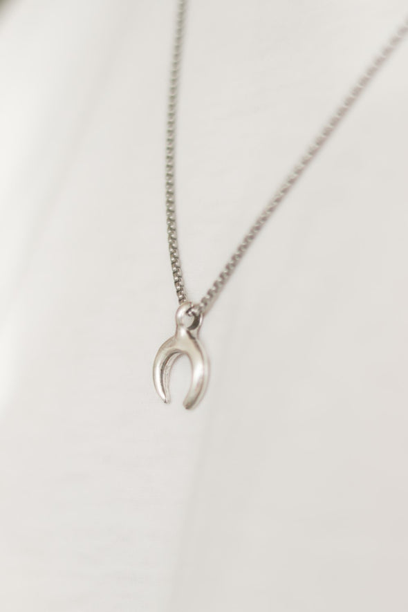 double horn half moon necklace for men