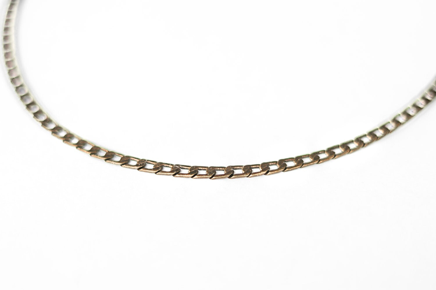 Bronze links chain necklace for men, men's necklace, flat cable chain, gift for him, minimalist mens jewelry, fathers day gift, custom size