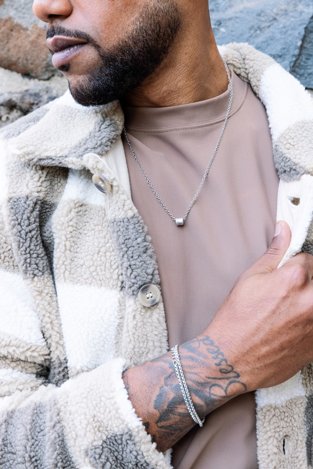 Necklace for men, men's bead necklace