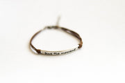 Silver Live the moment bracelet for women, brown cord, yoga jewelry, gift for her - shani-adi-jewerly