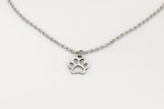 Silver paw necklace for women, waterproof chain necklace, valentines day gift