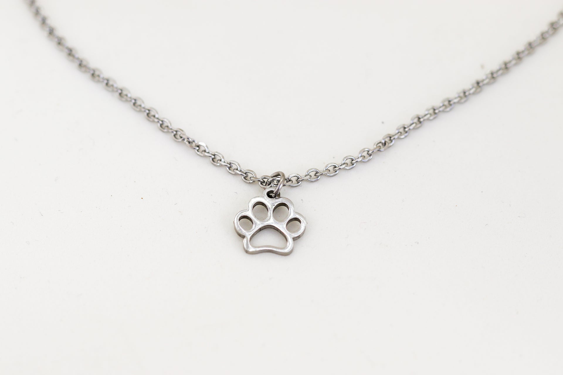 Silver paw necklace for women, waterproof chain necklace, valentines day gift