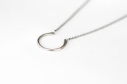 silver karma half circle chain necklace for men - Shani and Adi Jewelry