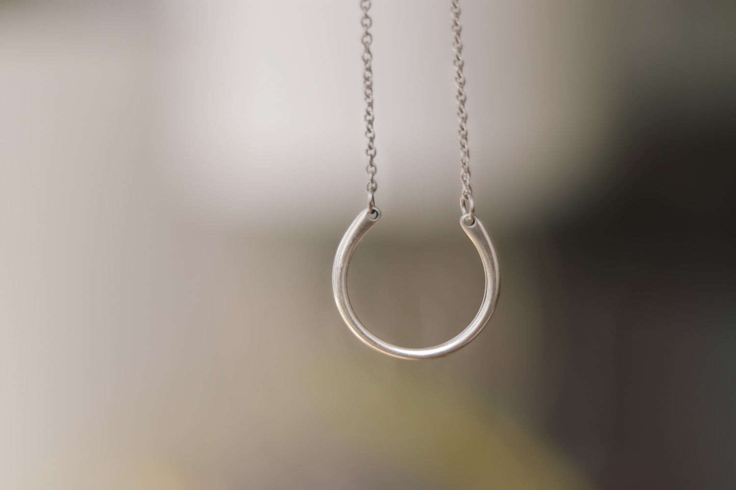 silver karma half circle chain necklace for men - Shani and Adi Jewelry