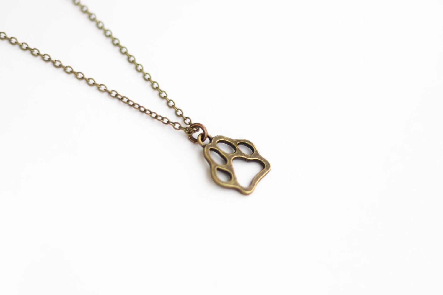 bronze paw chain necklace for men - Shani and Adi Jewelry
