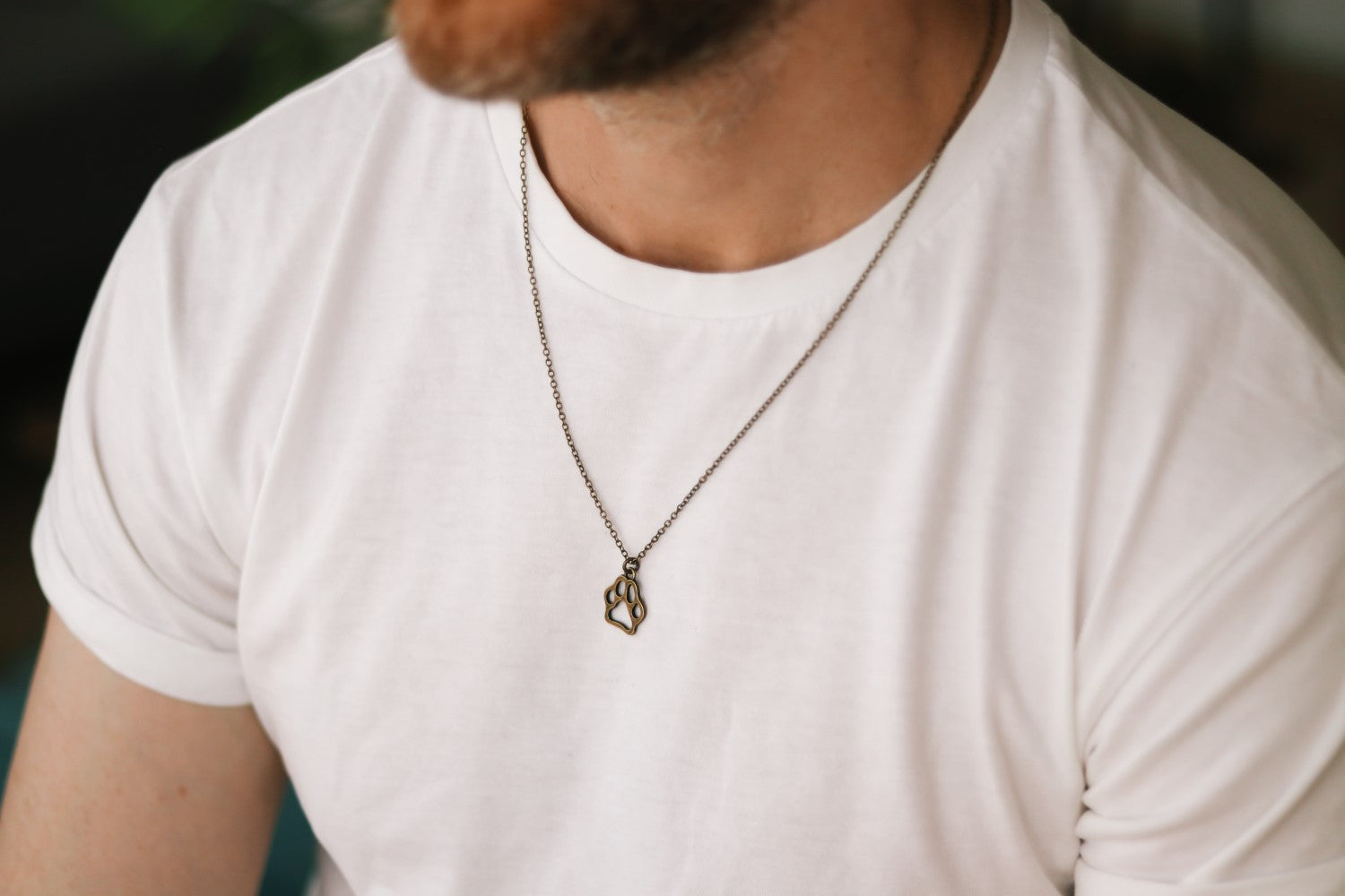 bronze paw chain necklace for men - Shani and Adi Jewelry