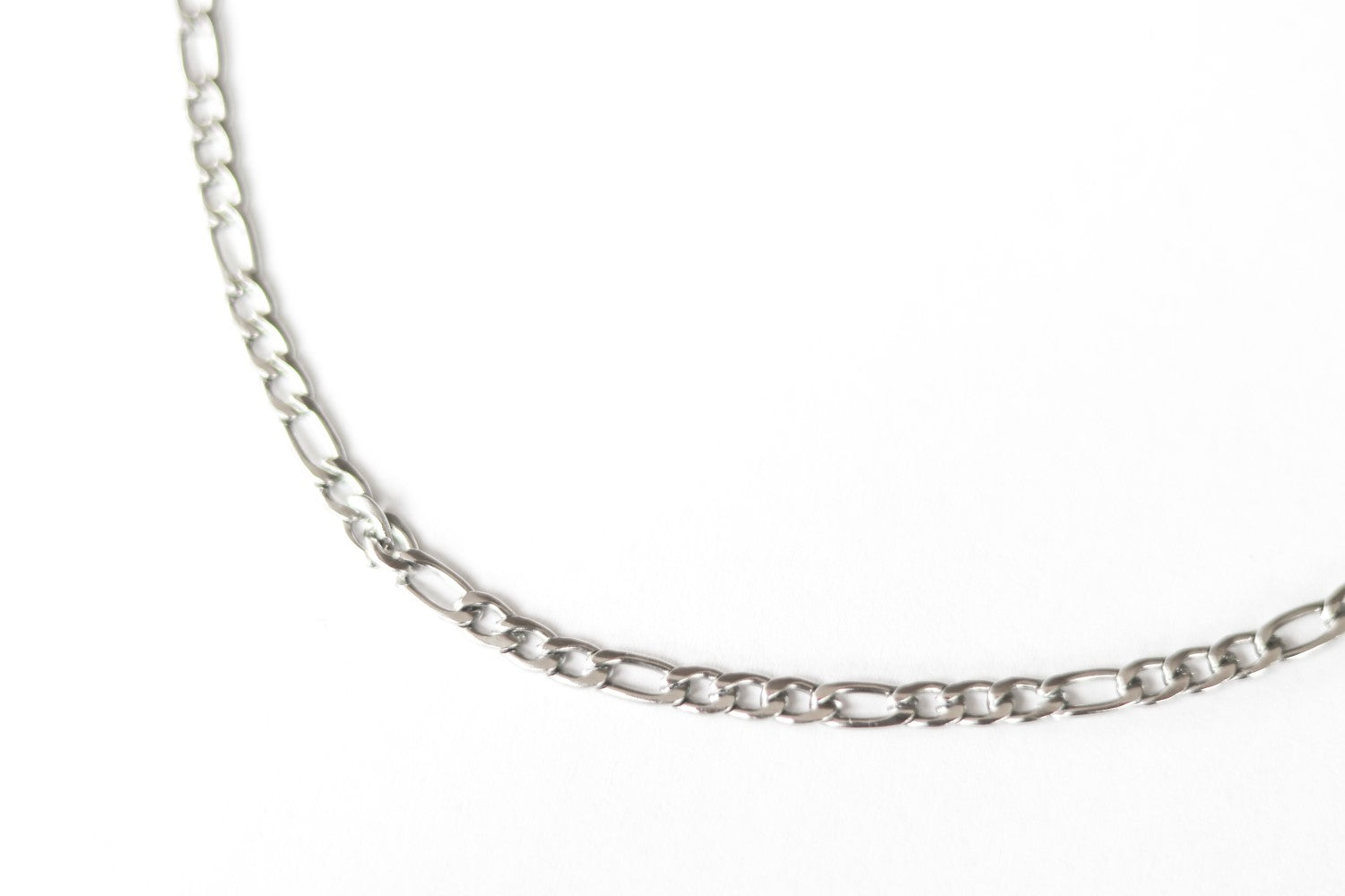 silver Figaro chain necklace