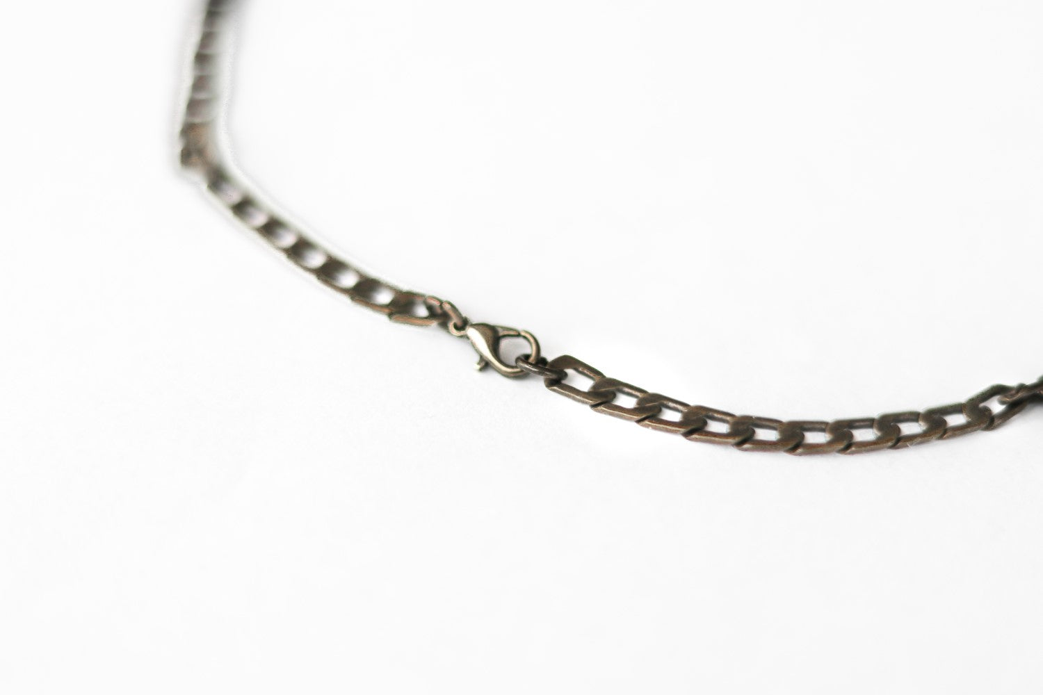 Bronze link chain necklace for men, men's necklace, flat cable chain, gift for him, minimalist mens jewelry, fathers day gift, custom size