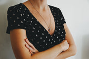 Silver triangle necklace for women, stainless steel chain necklace - shani-adi-jewerly