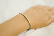 Long tube silver bar chain bracelet - shani-adi-jewerly