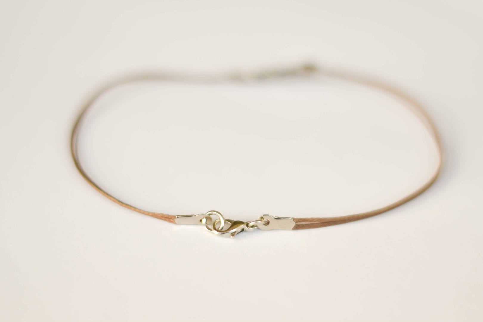 Silver Anchor anklet for men, brown cord, ankle bracelet - shani-adi-jewerly