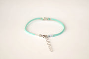 Silver Dolphin Bracelet for her, turquoise cord - shani-adi-jewerly