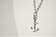 Women's silver anchor chain necklace - shani-adi-jewerly