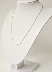 Silver bar necklace for women, stainless steel chain - shani-adi-jewerly