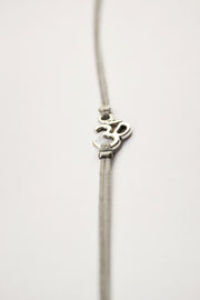 Om bracelet for men, gray cord - shani-adi-jewerly