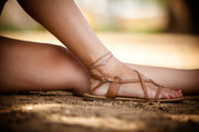 Om wrap anklet with brown cord - shani-adi-jewerly