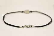 Celtic knot anklet for men, black cord - shani-adi-jewerly