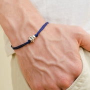 Men's bracelet with silver smiling buddha charm - shani-adi-jewerly