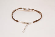 Life is what you make of it' charm bracelet, brown cord - shani-adi-jewerly