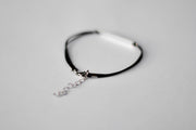 Silver Namaste bracelet for women, black cord, yoga jewelry, gift for her - shani-adi-jewerly