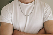 silver rolo chain necklace for men