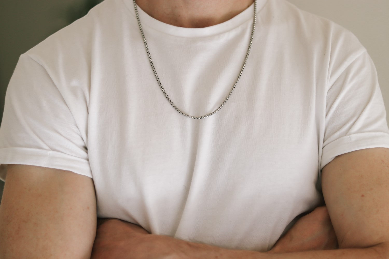 silver rolo chain necklace for men