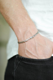 Silver arrow chain bracelet for men - shani-adi-jewerly