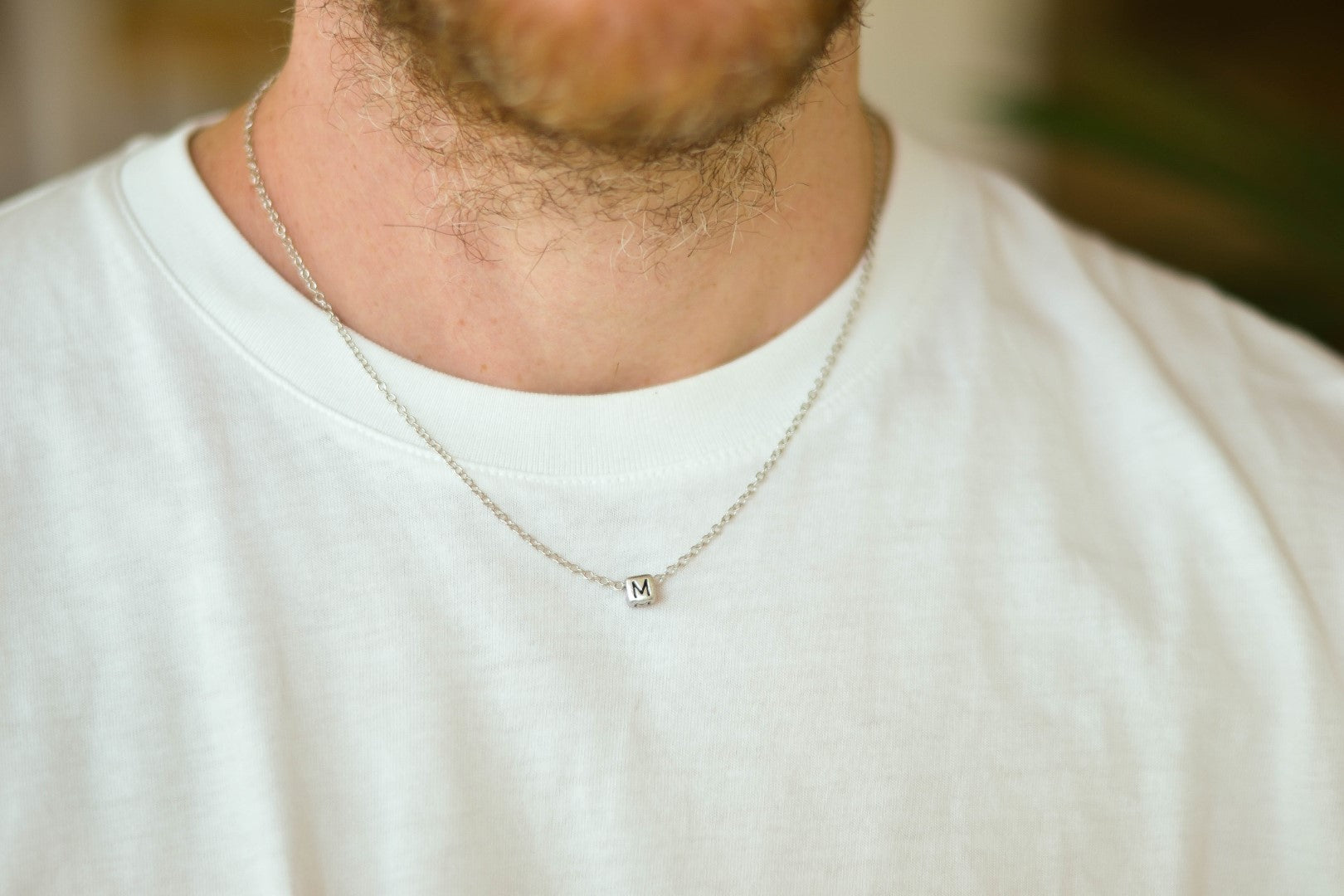 Personalised Initial stainless steel chain necklace, for men - shani-adi-jewerly