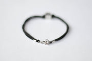 Number bracelet for men, black cord, personalised jewelry - shani-adi-jewerly