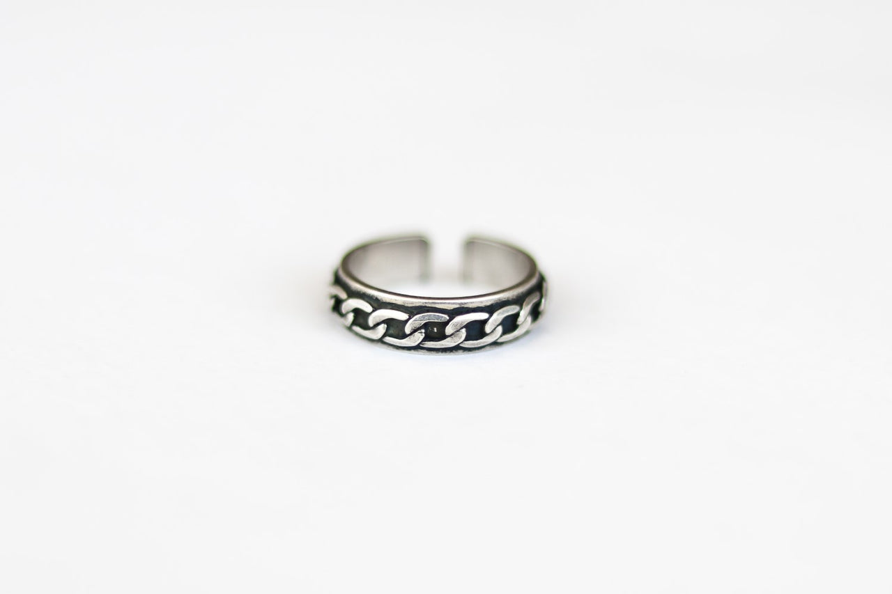 silver chain ring for men - shani and Adi Jewelry