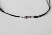 Amethyst necklace for men, February birthstone gift for him, purple stone bead black cord string