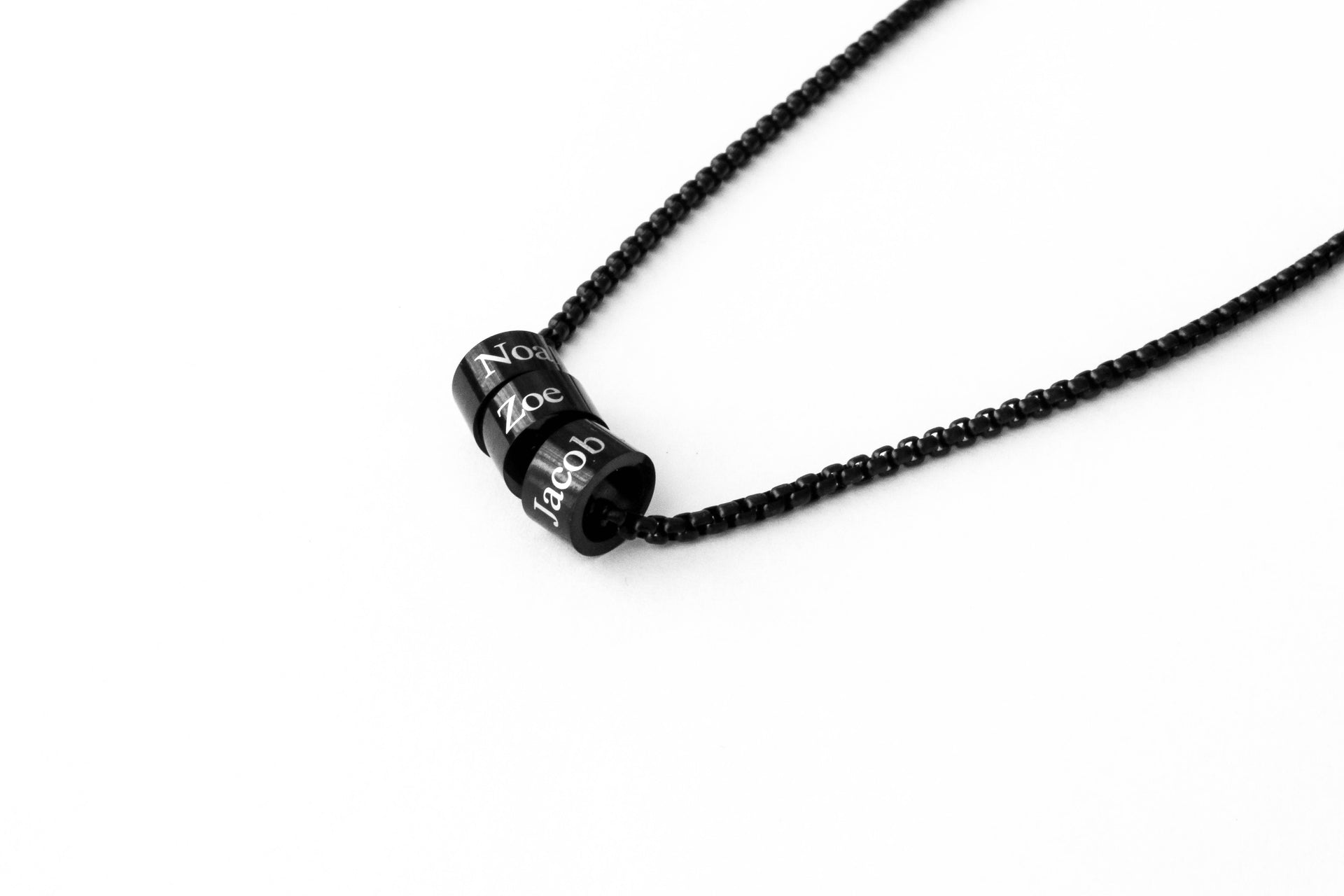 Personalized Name Necklace For Men Black Initial Chain Custom Engraved Jewelry