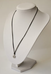 Star of David necklace for men silver plated pendant black string handmade Jewish gift for him by Shani & Adi jewelry