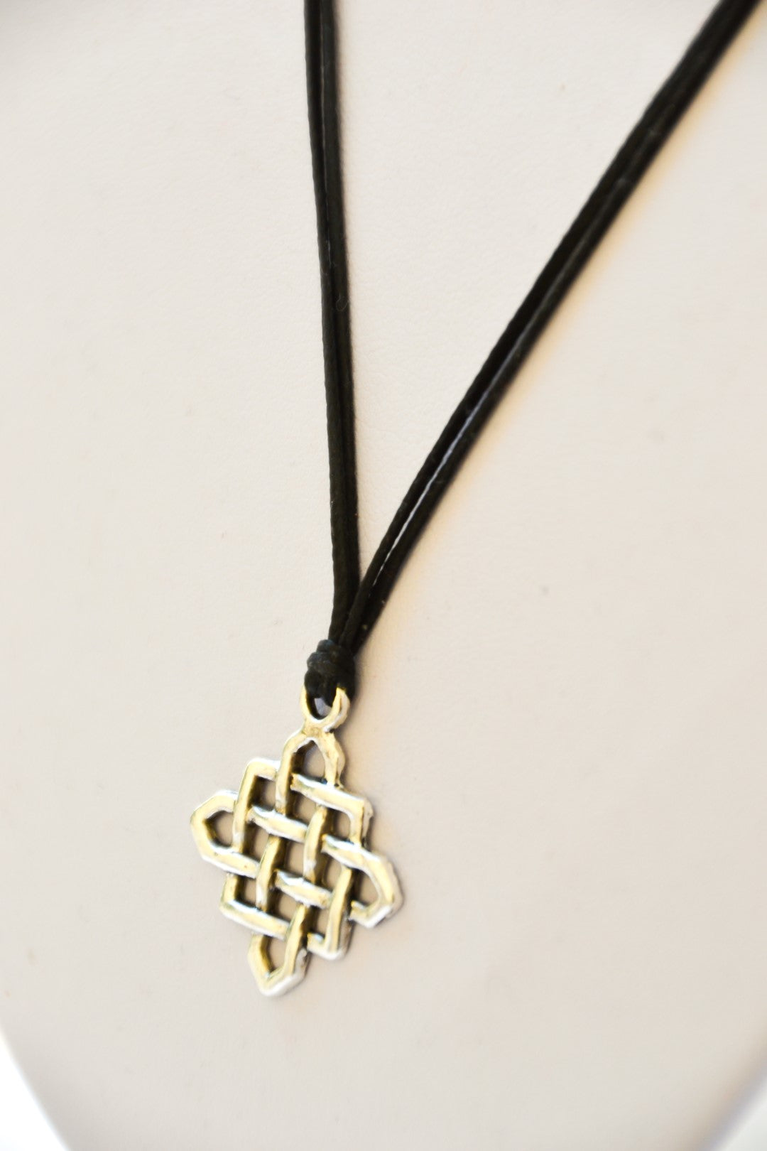 Silver Infinity necklace for men, blue cord - shani-adi-jewerly