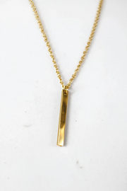 Gold-tone bar necklace for men, waterproof chain necklace, minimalist gift for him
