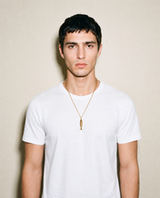 Fish chain necklace for men, stainless steel gold tone pendant, fisherman gift for him