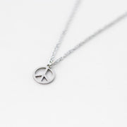 silver peace necklace for men
