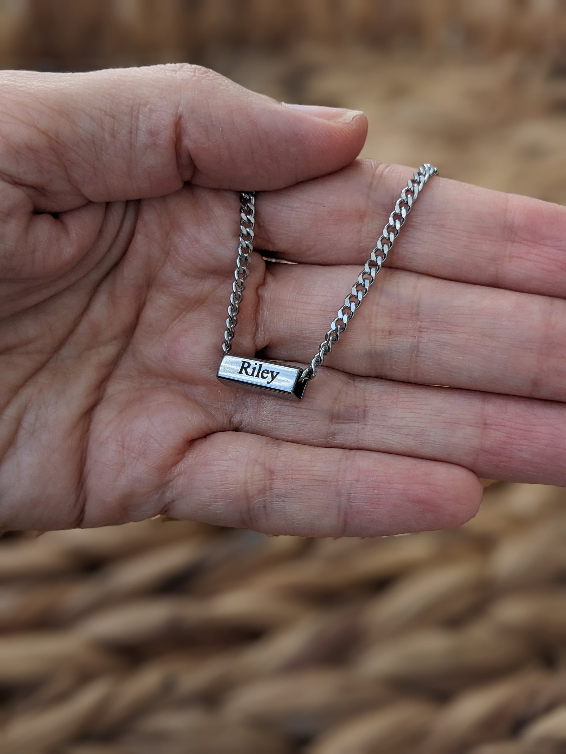 Personalized Gift Name Necklace For Men Waterproof Stainless Steel Chain Silver Custom Engraved Jewelry Father's Day Gift