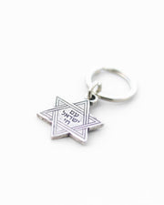 Star of David keychain Hebrew jewish am yisrael chai עם ישראל חי - ביחד ננצח