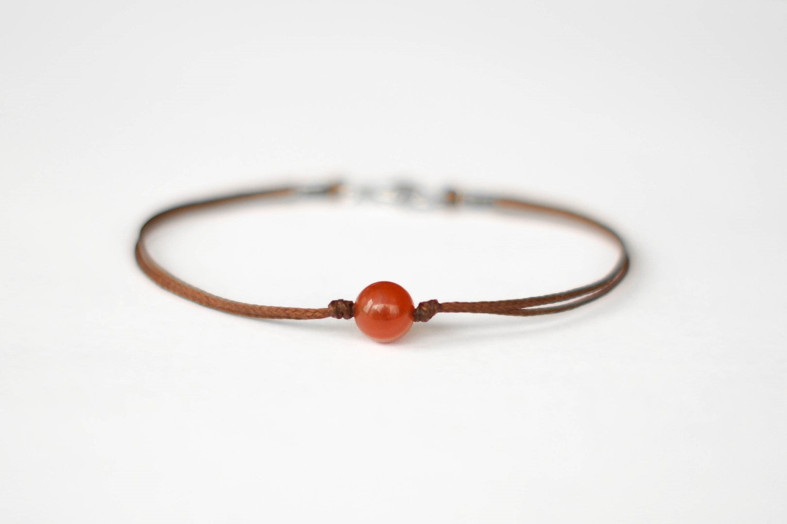 August birthstone bracelet for men, Sardonyx Agates bead brown bead stone, Christmas gift for him