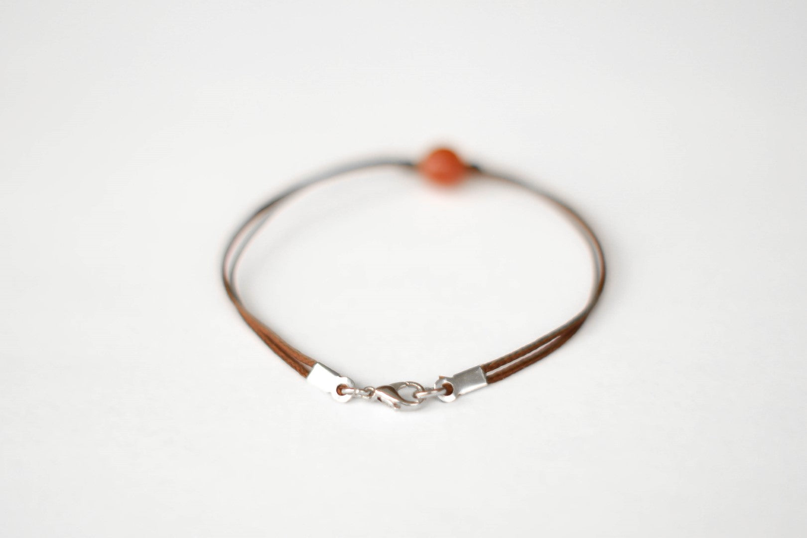 August birthstone bracelet for men, Sardonyx Agates bead brown bead stone, Christmas gift for him