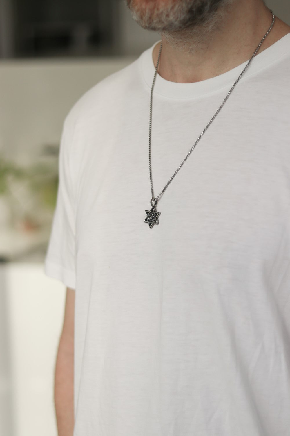 Star of David necklace for men am yisrael chai lion jewish gift from Israel