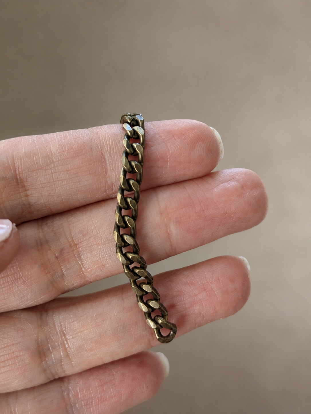 Chain necklace for men, bronze tone cable chain, gift for him, casual everyday mens jewelry, custom length size