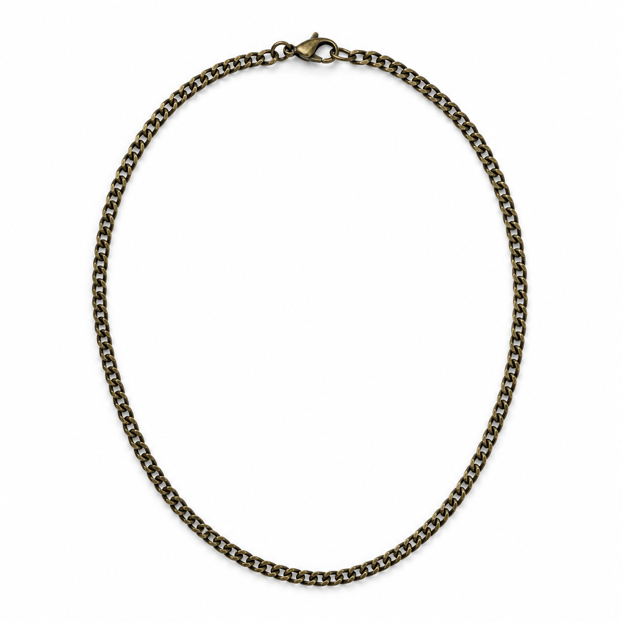 Chain necklace for men, bronze tone cable chain, gift for him, casual everyday mens jewelry, custom length size
