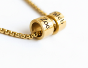 Engraved charm, custom engraved gold tone bead pendant name special date and personal message, personalized initials charm, sentimental gift