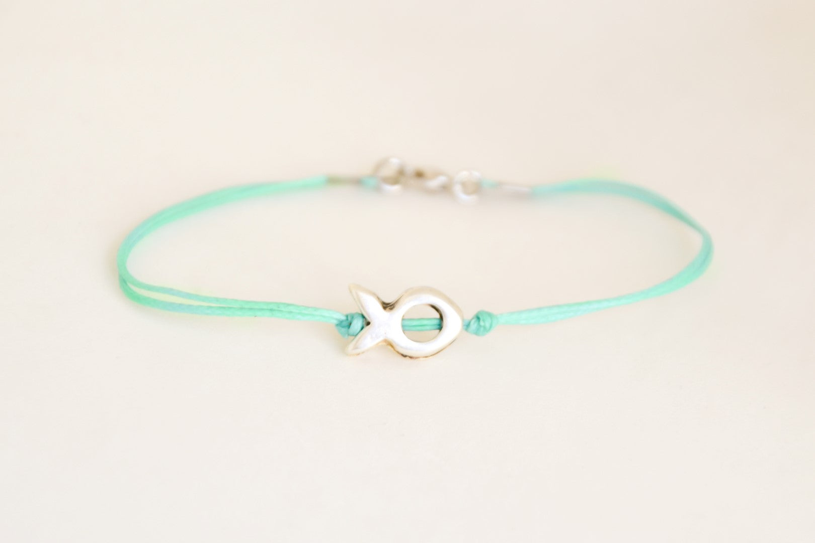 Men's Bracelet with a Silver Tone Fish Charm, Fisherman Gift for Him, Nautical Jewelry