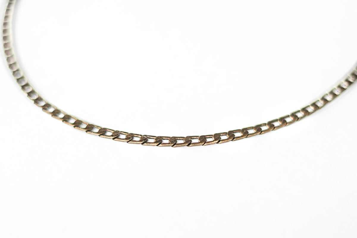 Bronze link chain necklace for men, men's necklace, flat cable chain, gift for him, minimalist mens jewelry, fathers day gift, custom size