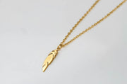gold feather chain necklace for men