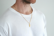 gold feather chain necklace for men