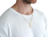 gold feather chain necklace for men